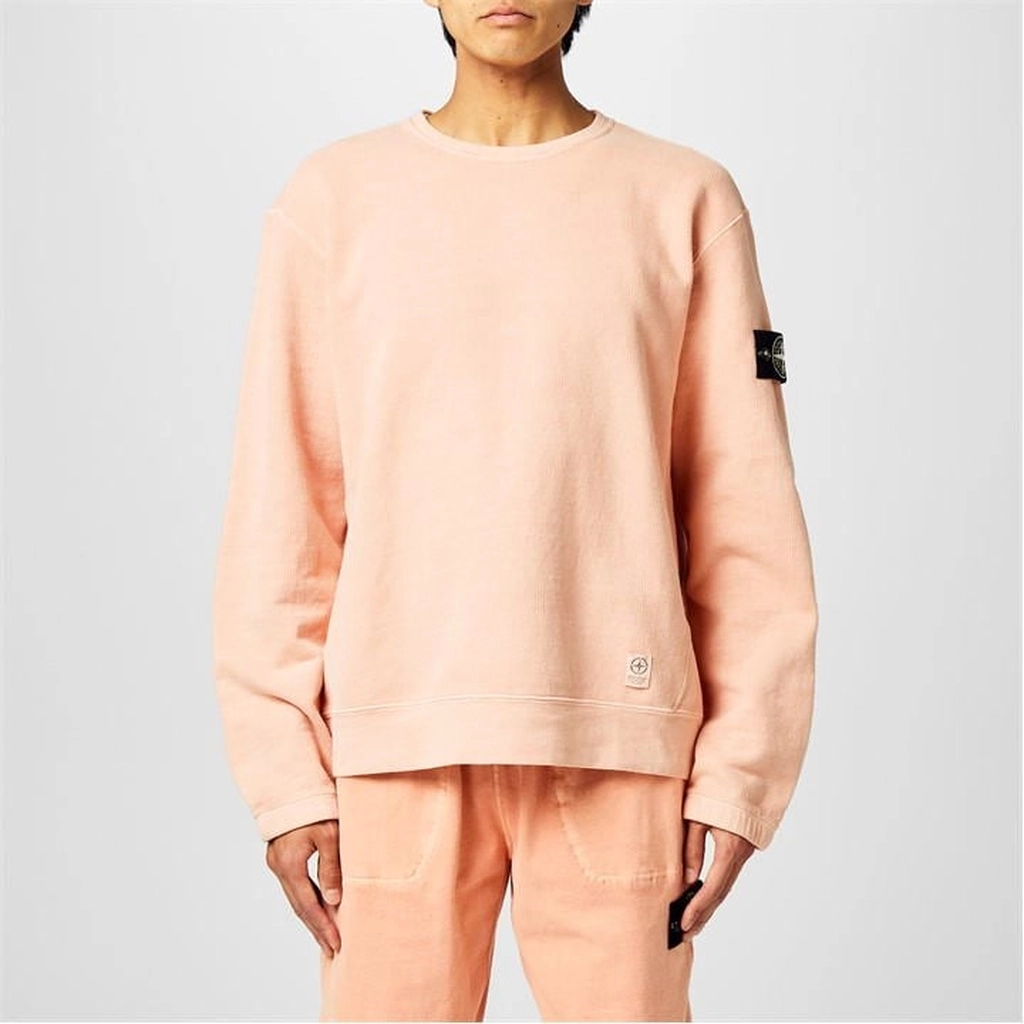 Stone Island Cotton Loop Crewneck Sweatshirt - Orange